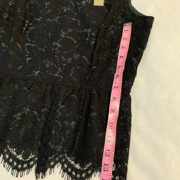 J. CREW black ladies Peplum Sleeveless lace round neck top size 6 NWT - Picture 8 of 11